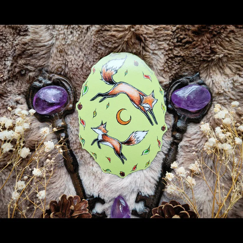 Fox Dance Green - Vinyl Sticker