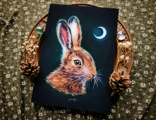 Haunted Hare - A5 Oil Art Print